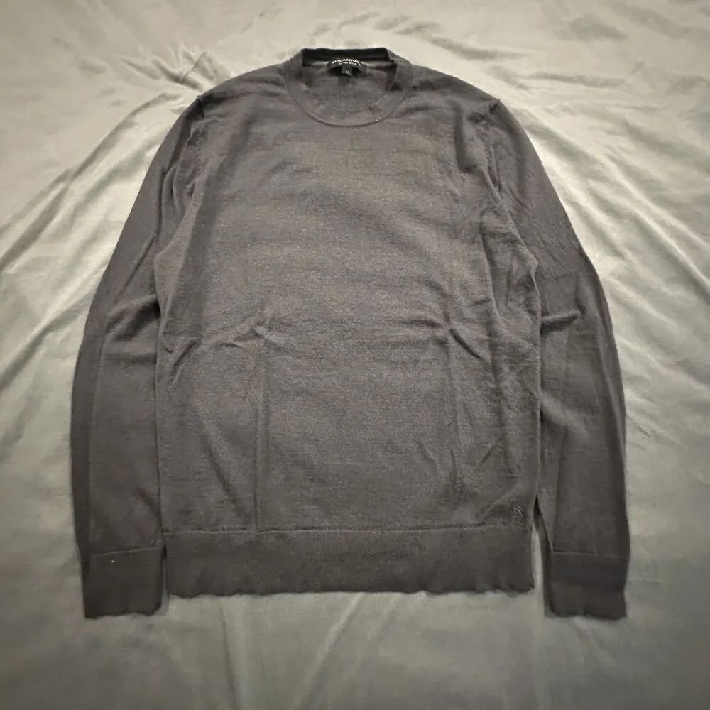 Banana Republic Merino Wool Shirt Mens M Gray Long Sleeve Crewneck Blank